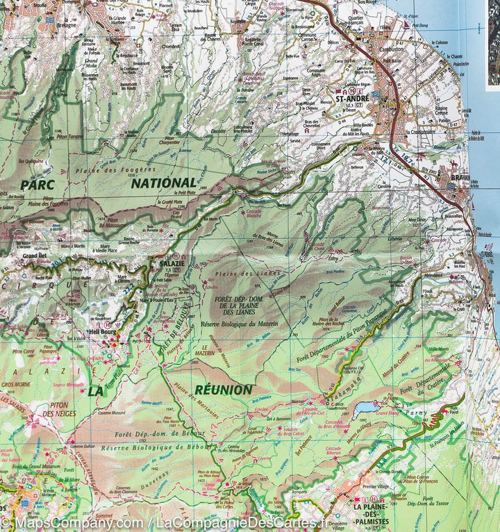 Carte détaillée de La Réunion | IGN - La Compagnie des Cartes