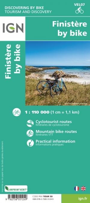 Carte détaillée - Le Finistère à vélo | IGN carte pliée IGN 