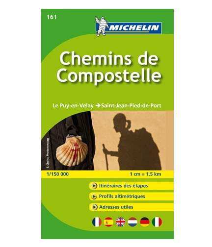 Carte détaillée n° 161 - Chemin St Jacques de Compostelle, du Puy-en-Velay à St-Jean-Pied-de-Port | Michelin carte routière Michelin