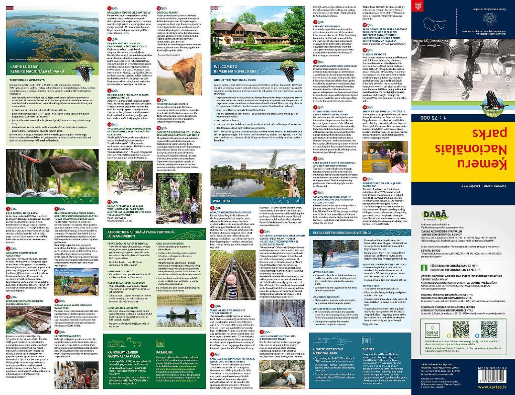 Carte détaillée - Parc national de Kemeri (Lettonie) | Jana Seta carte de randonnée Jana Seta