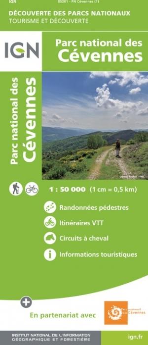 Carte détaillée - Parc National des Cévennes | IGN carte pliée IGN 