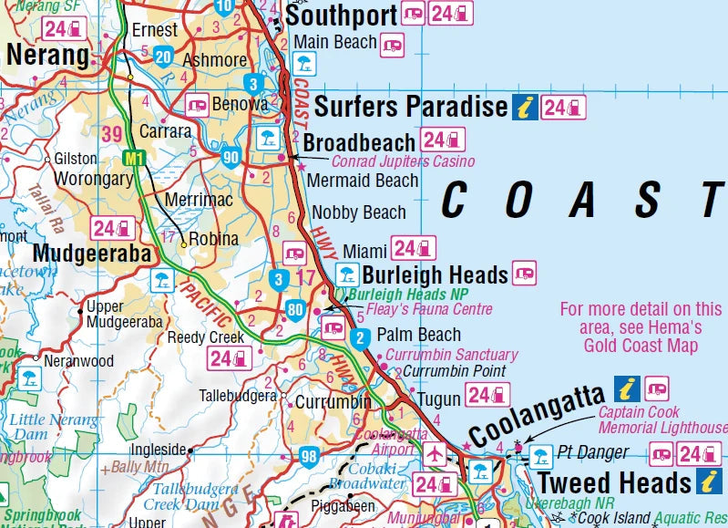 Carte détaillée - Parc national Lamington (Queensland) | Hema Maps carte pliée Hema Maps 