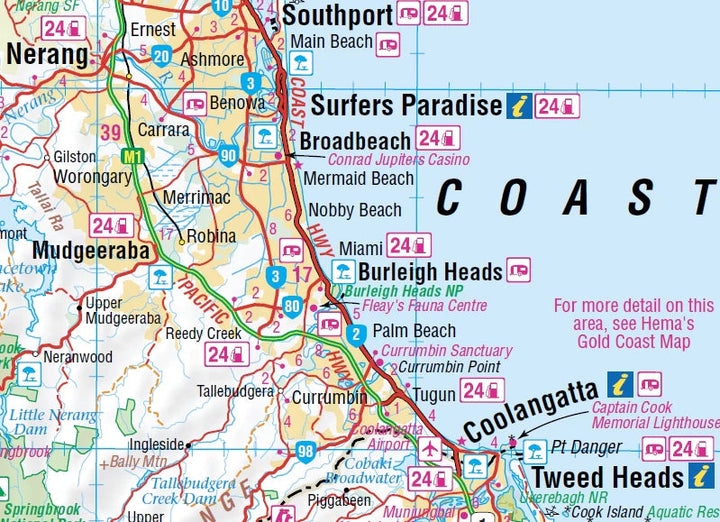 Carte détaillée - Parc national Lamington (Queensland) | Hema Maps carte pliée Hema Maps 