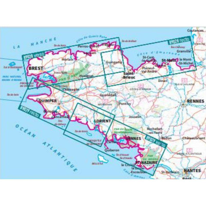 Carte détaillée - Sentier des douaniers (Bretagne nord) - GR34 | IGN carte de randonnée IGN