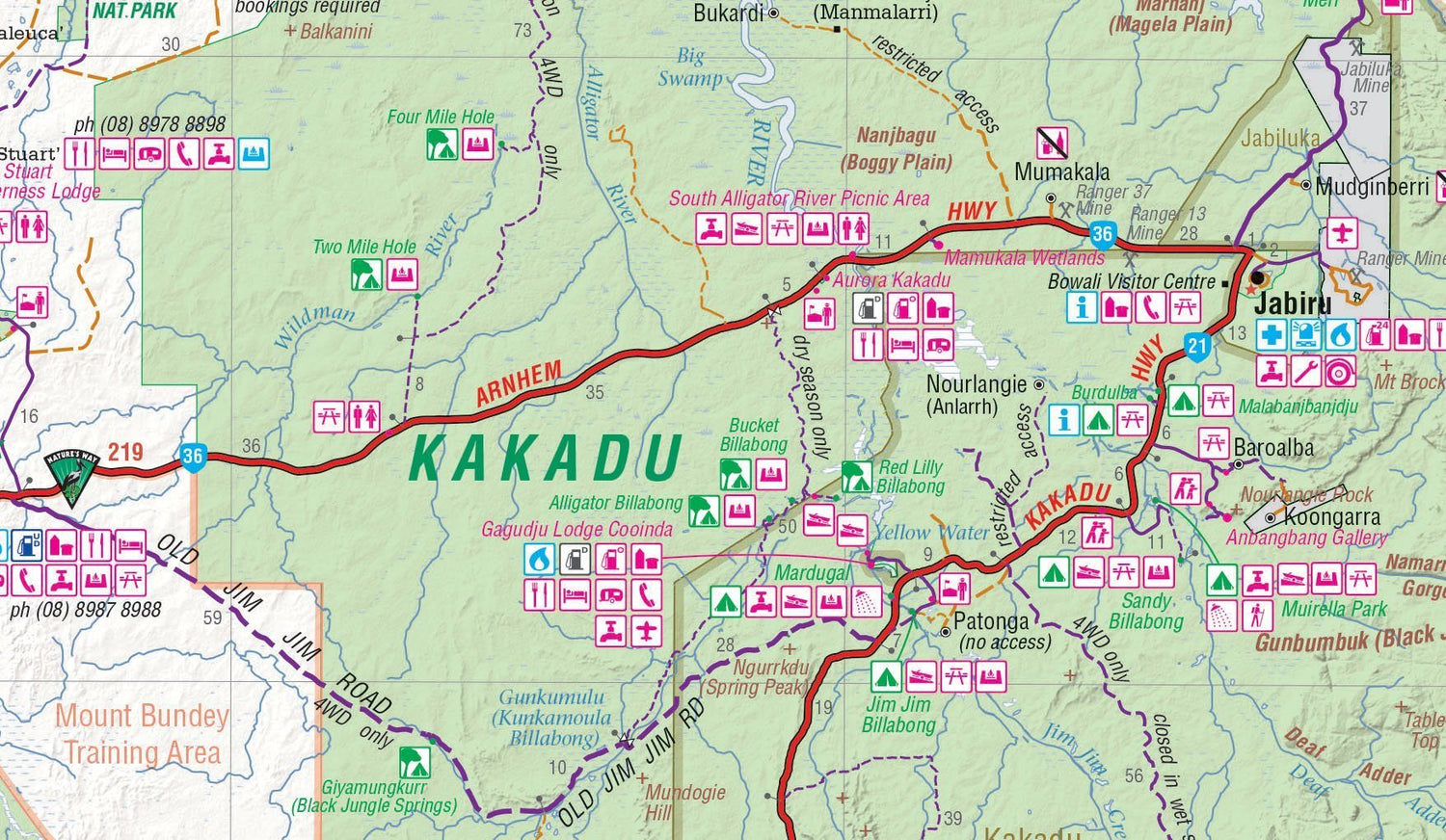 Carte détaillée - Top End National Parks - Litchfield, Katherine & Kakadu (Territoire du Nord, Australie) | Hema Maps carte routière Hema Maps