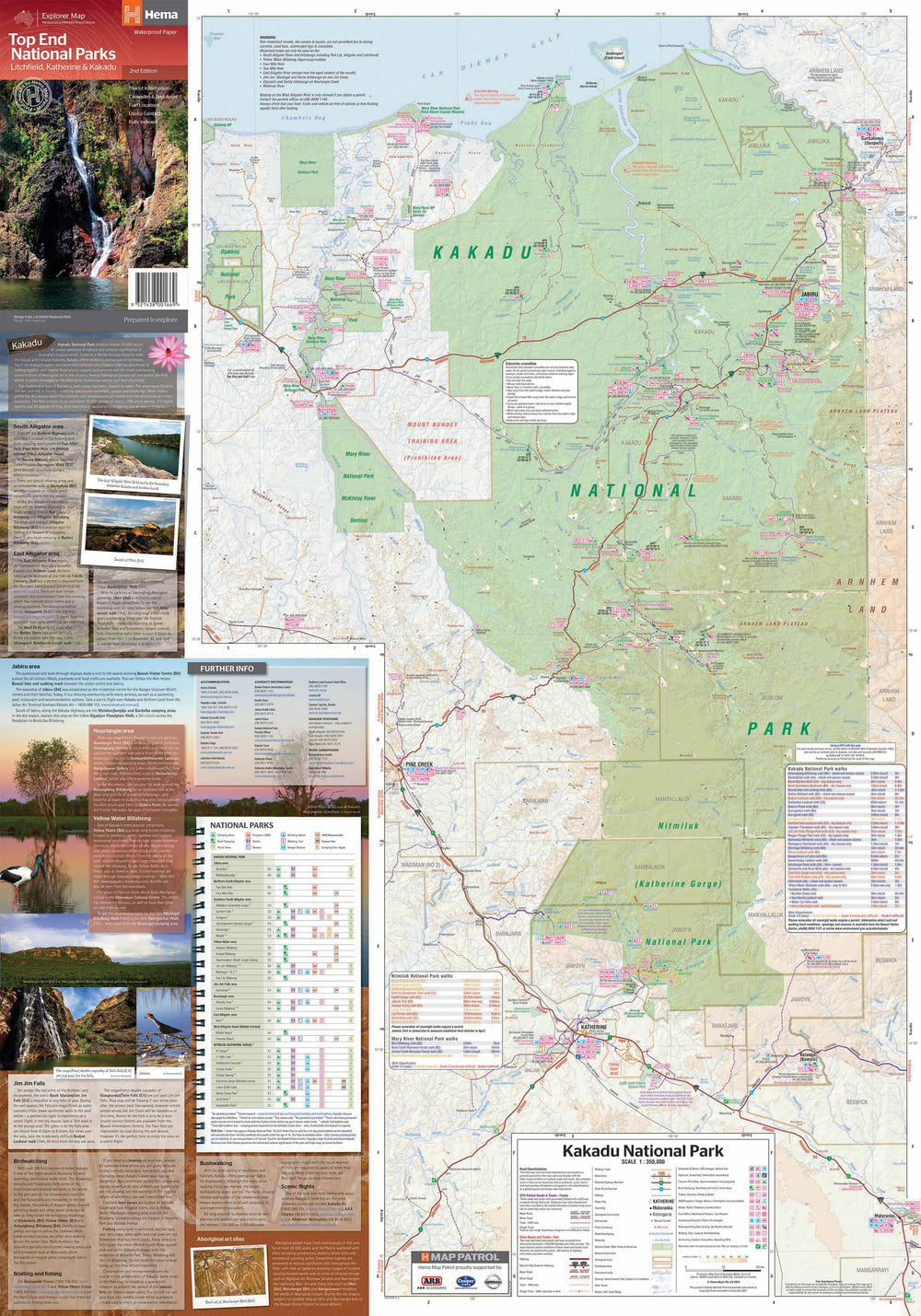 Carte détaillée - Top End National Parks - Litchfield, Katherine & Kakadu (Territoire du Nord, Australie) | Hema Maps carte pliée Hema Maps 