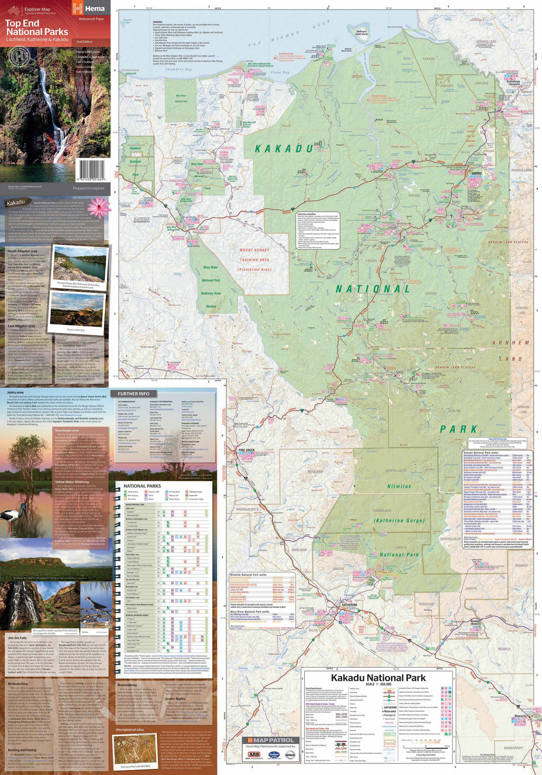 Carte détaillée - Top End National Parks - Litchfield, Katherine & Kakadu (Territoire du Nord, Australie) | Hema Maps carte pliée Hema Maps 