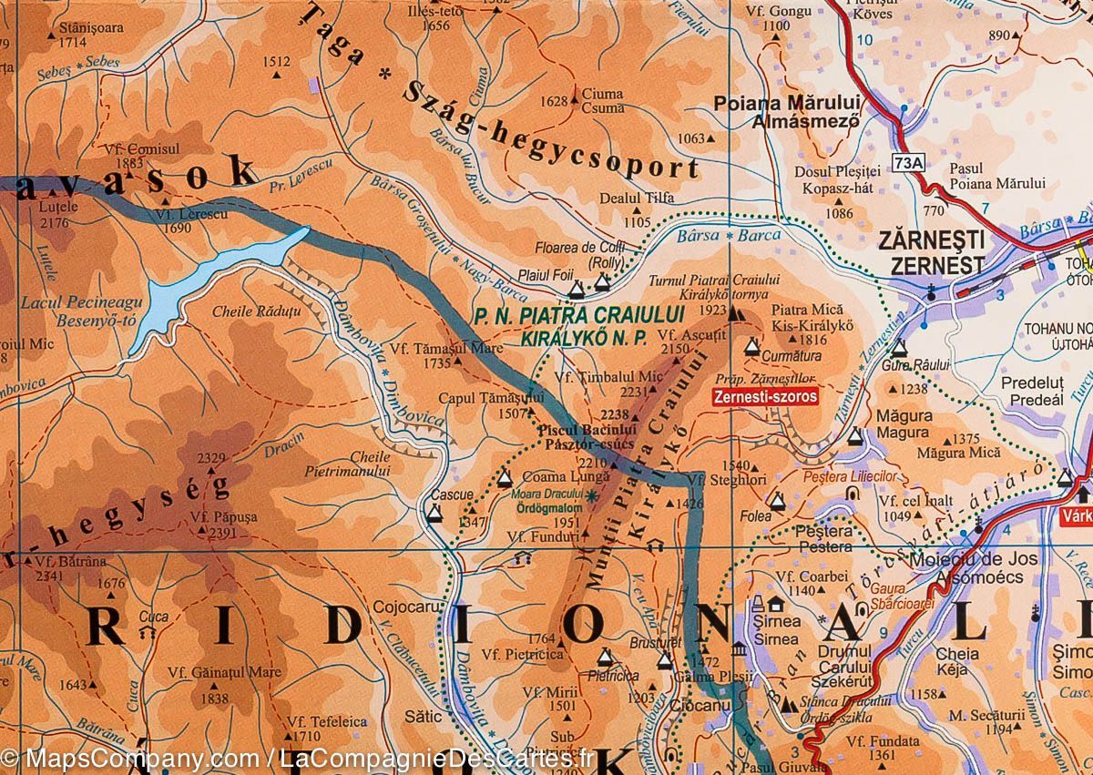 Carte détaillée - Transylvannie Sud-Est (Roumanie) | Gizi Map carte routière Gizi Map