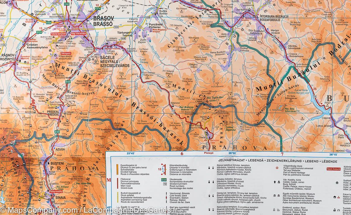 Carte détaillée - Transylvannie Sud-Est (Roumanie) | Gizi Map carte routière Gizi Map