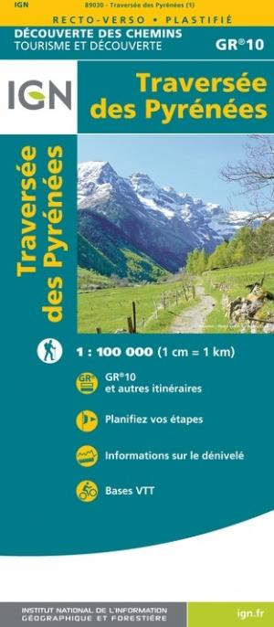 Carte détaillée - Traversée des Pyrénées | IGN carte de randonnée IGN