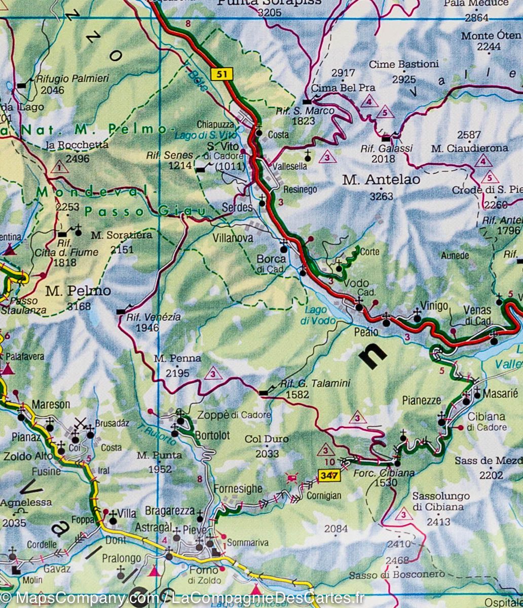 Carte routière & cycliste - Tyrol du Sud (Région de Bolzano, Brixen, Merano) | Freytag & Berndt carte routière Freytag & Berndt