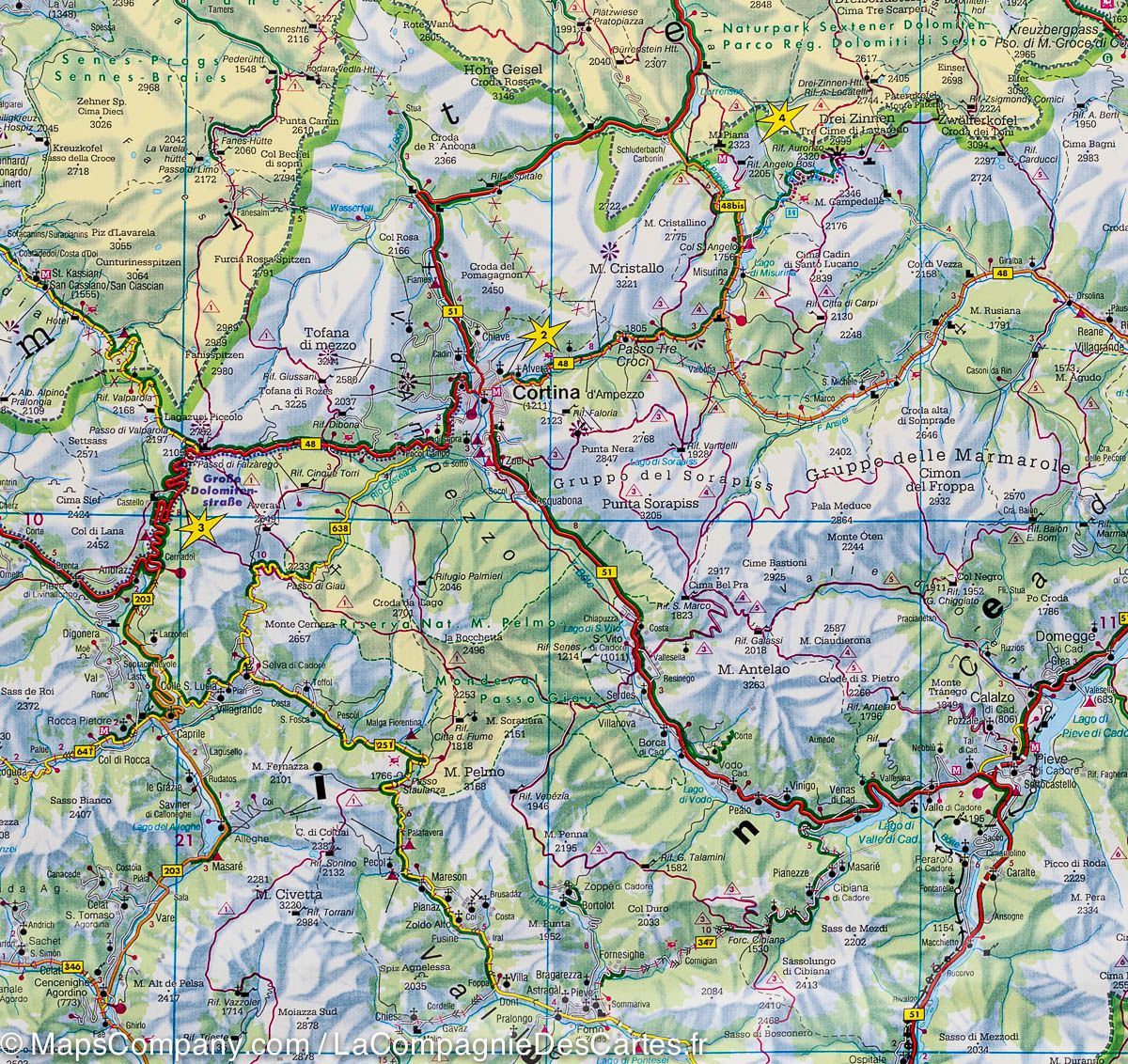 Carte routière & cycliste - Tyrol du Sud (Région de Bolzano, Brixen, Merano) | Freytag & Berndt carte routière Freytag & Berndt