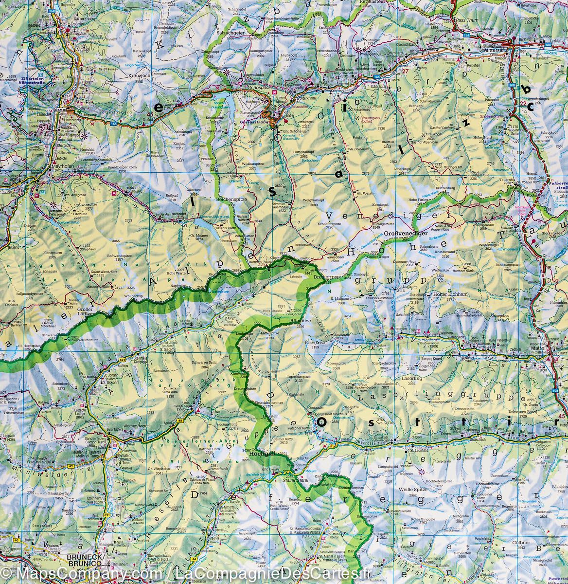 Carte routière & cycliste - Tyrol du Sud (Région de Bolzano, Brixen, Merano) | Freytag & Berndt carte routière Freytag & Berndt