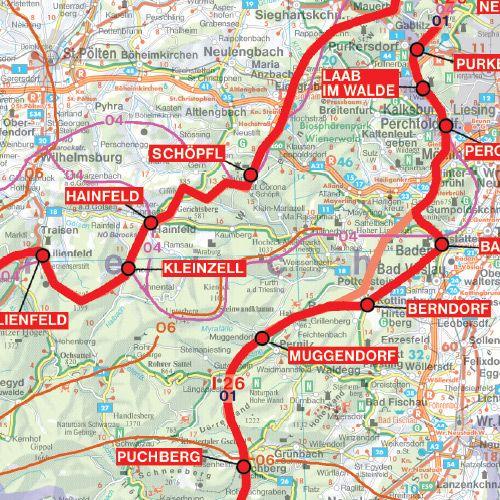 Carte détaillée - Via Slavorum (République Tchèque), n° 126 | Freytag & Berndt carte routière Freytag & Berndt