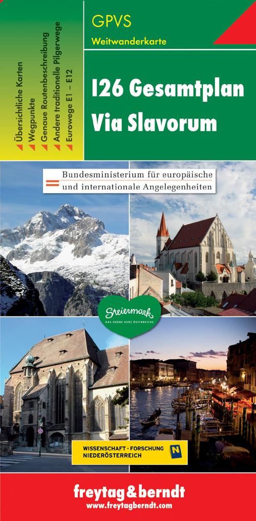 Carte détaillée - Via Slavorum (République Tchèque), n° 126 | Freytag & Berndt carte pliée Freytag & Berndt 