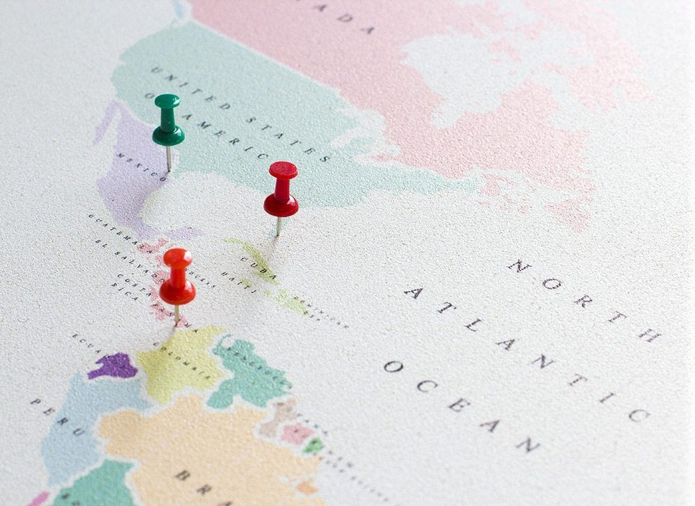 Carte du monde en liège (style Rétro) | Miss Wood carte murale petit tube Miss Wood 