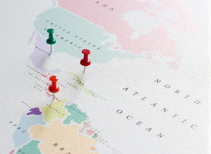 Carte du monde en liège (style Rétro) | Miss Wood carte murale petit tube Miss Wood 
