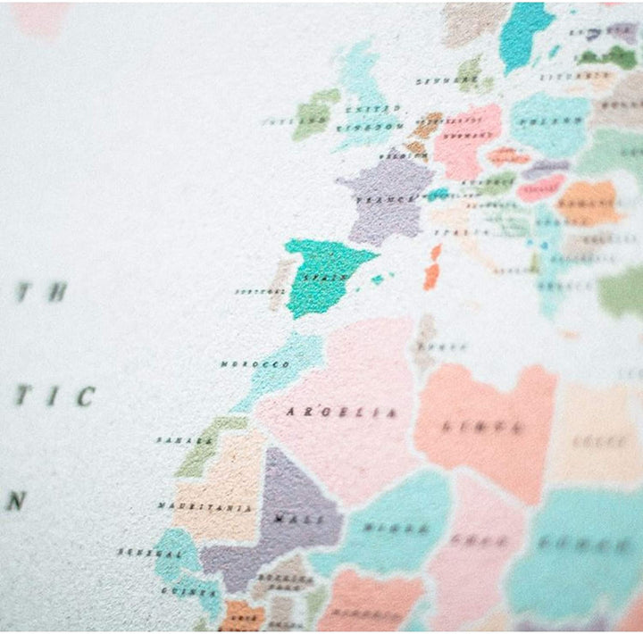 Carte du monde en liège (style Rétro) | Miss Wood carte murale petit tube Miss Wood 