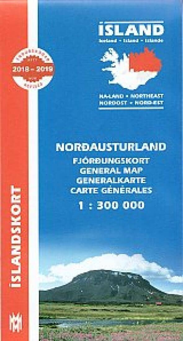 Carte du nord-est de l'Islande | Mal og menning carte routière Mal og menning Default Title