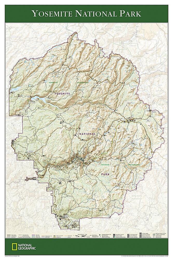 2006 Yosemite National Park Map Wall Map 