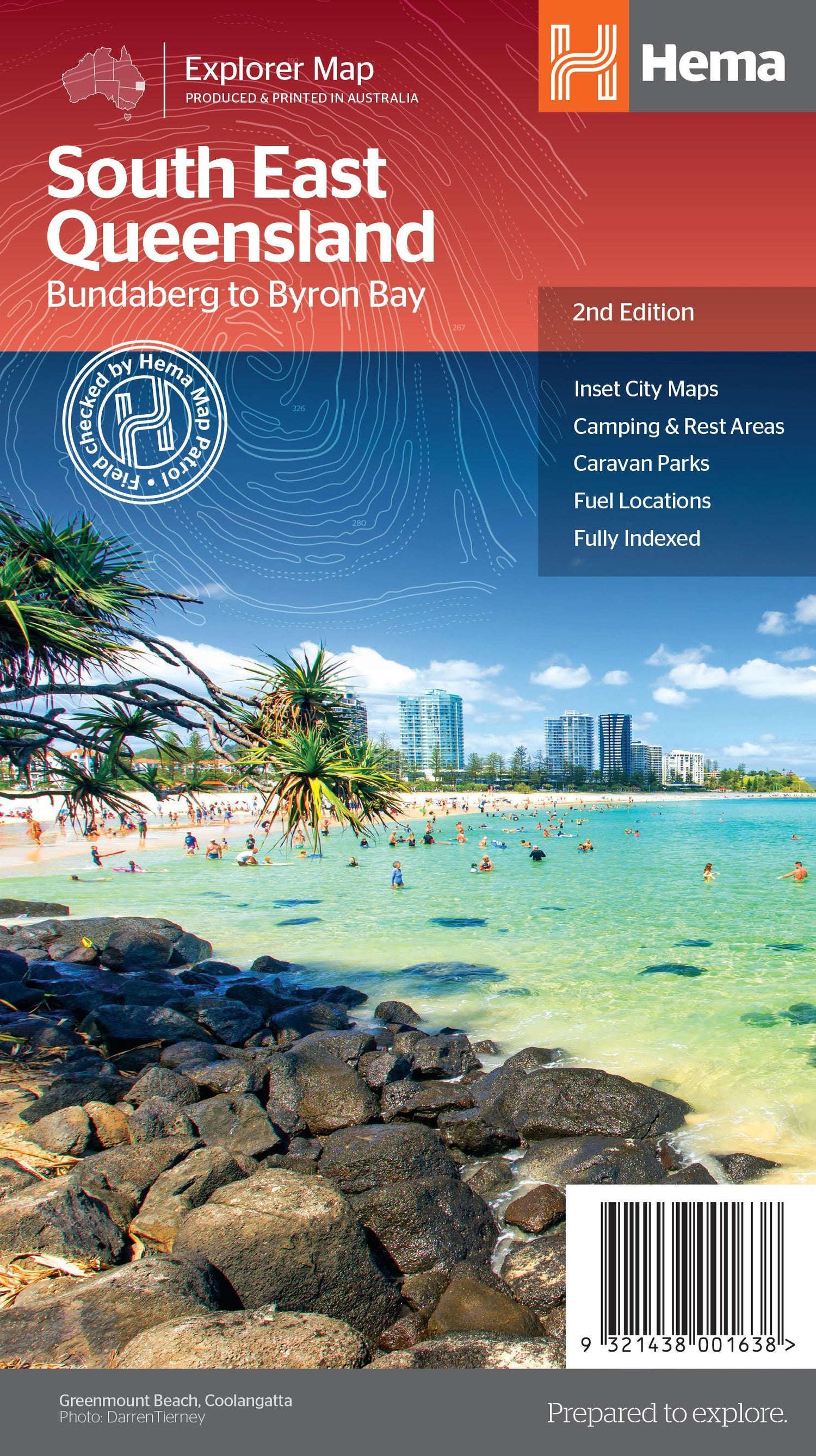 Carte routière - Queensland Sud-Est, Bundaberg à Byron Bay (Australie) | Hema Maps carte routière Hema Maps