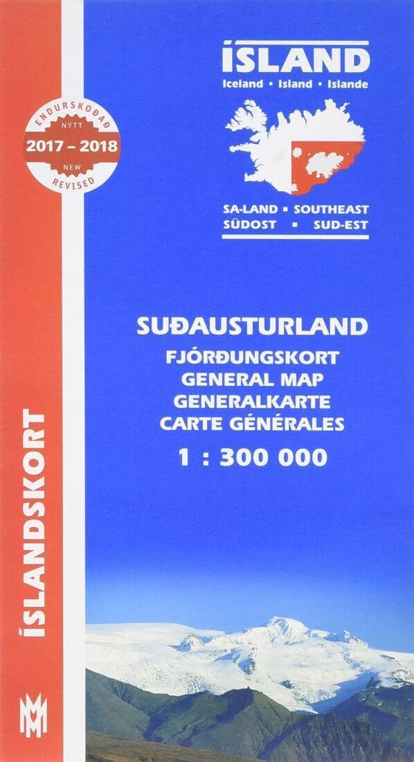 Carte du sud-est de l'Islande | Mal og menning carte routière Mal og menning Default Title