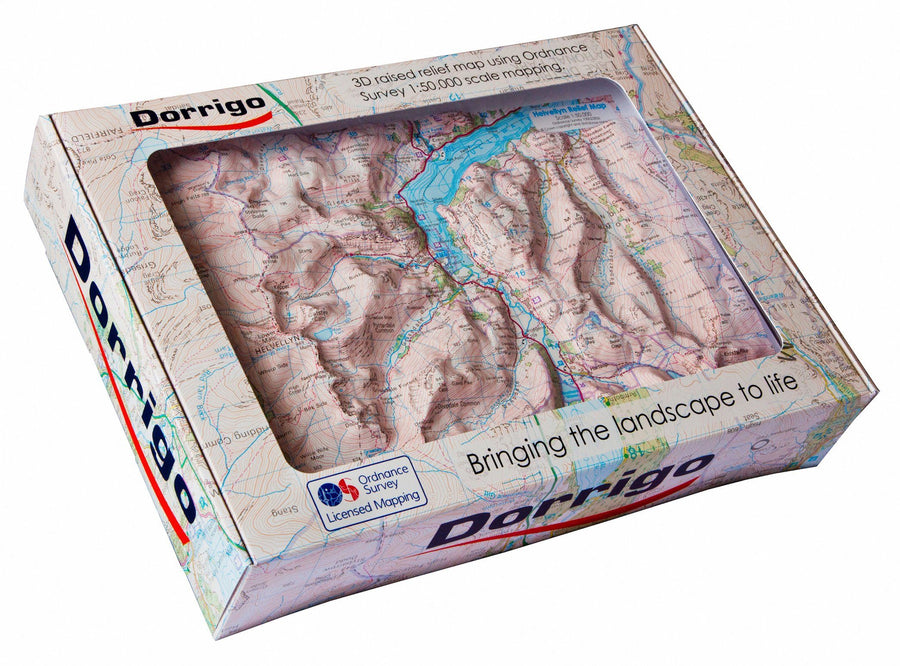 Carte en relief - Helvellyn (Lake District, Angleterre) - Format A4 | Dorrigo carte relief petit format Dorrigo 