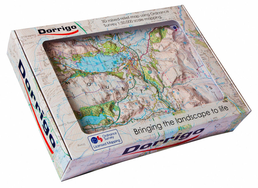Carte en relief - Keswick (Cumbria, Angleterre) - Format A4 | Dorrigo carte relief petit format Dorrigo 