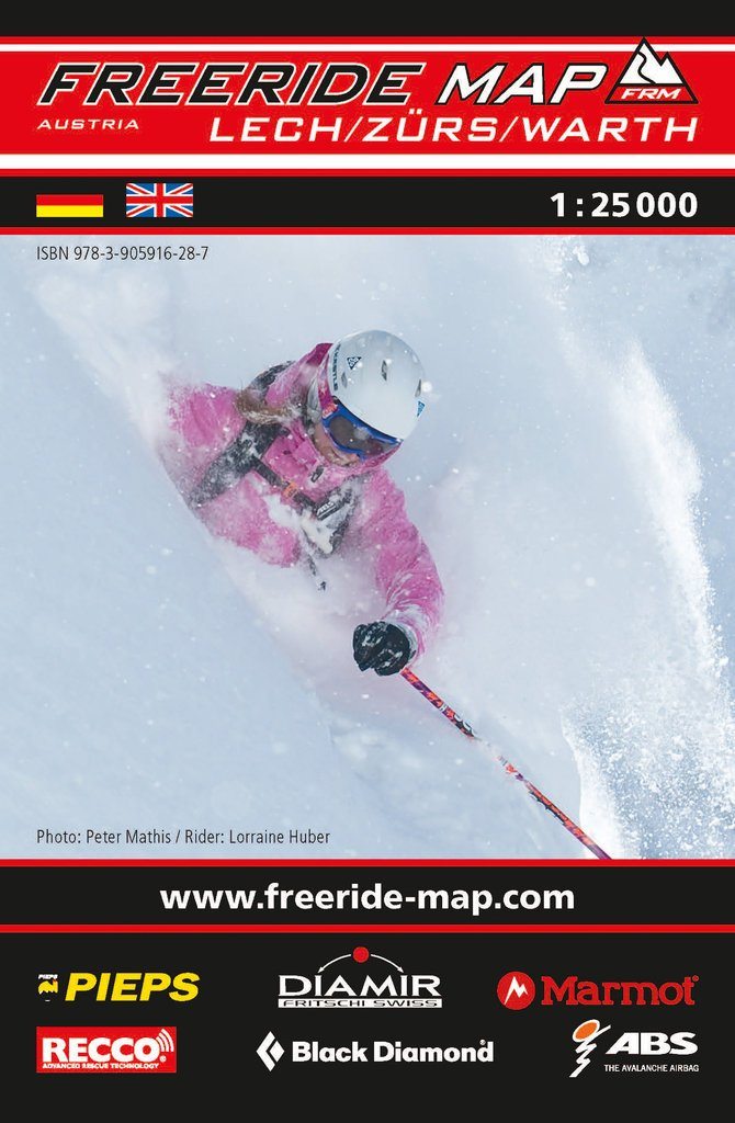 Carte Freeride - Lech, Zürs, Warth | Freeride Map carte pliée Freeride Map 
