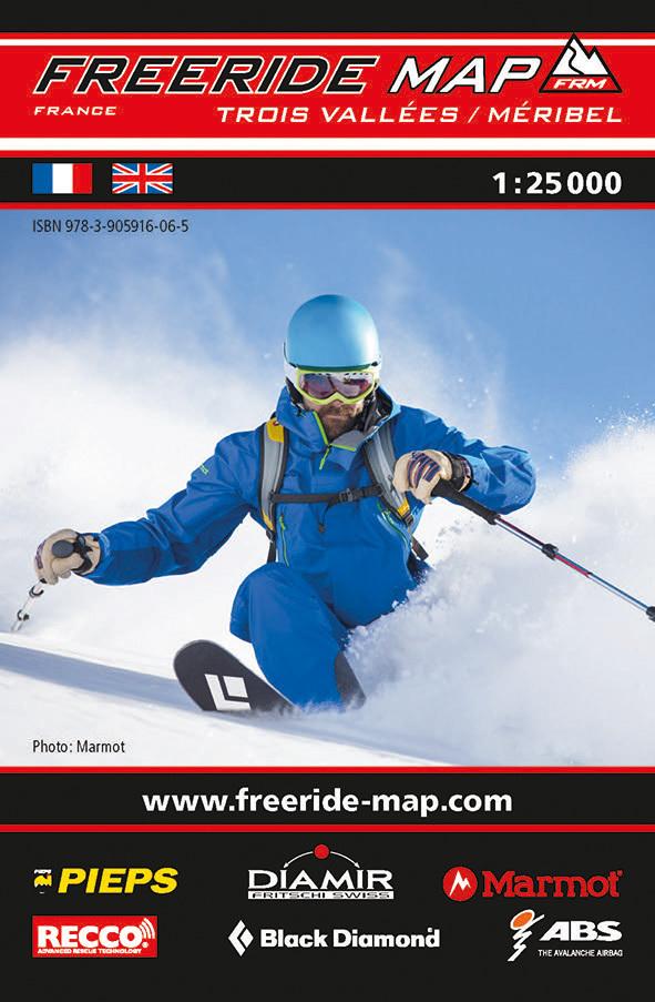 Carte Freeride - Trois Vallées, Méribel | Freeride Map carte de randonnée Freeride Map