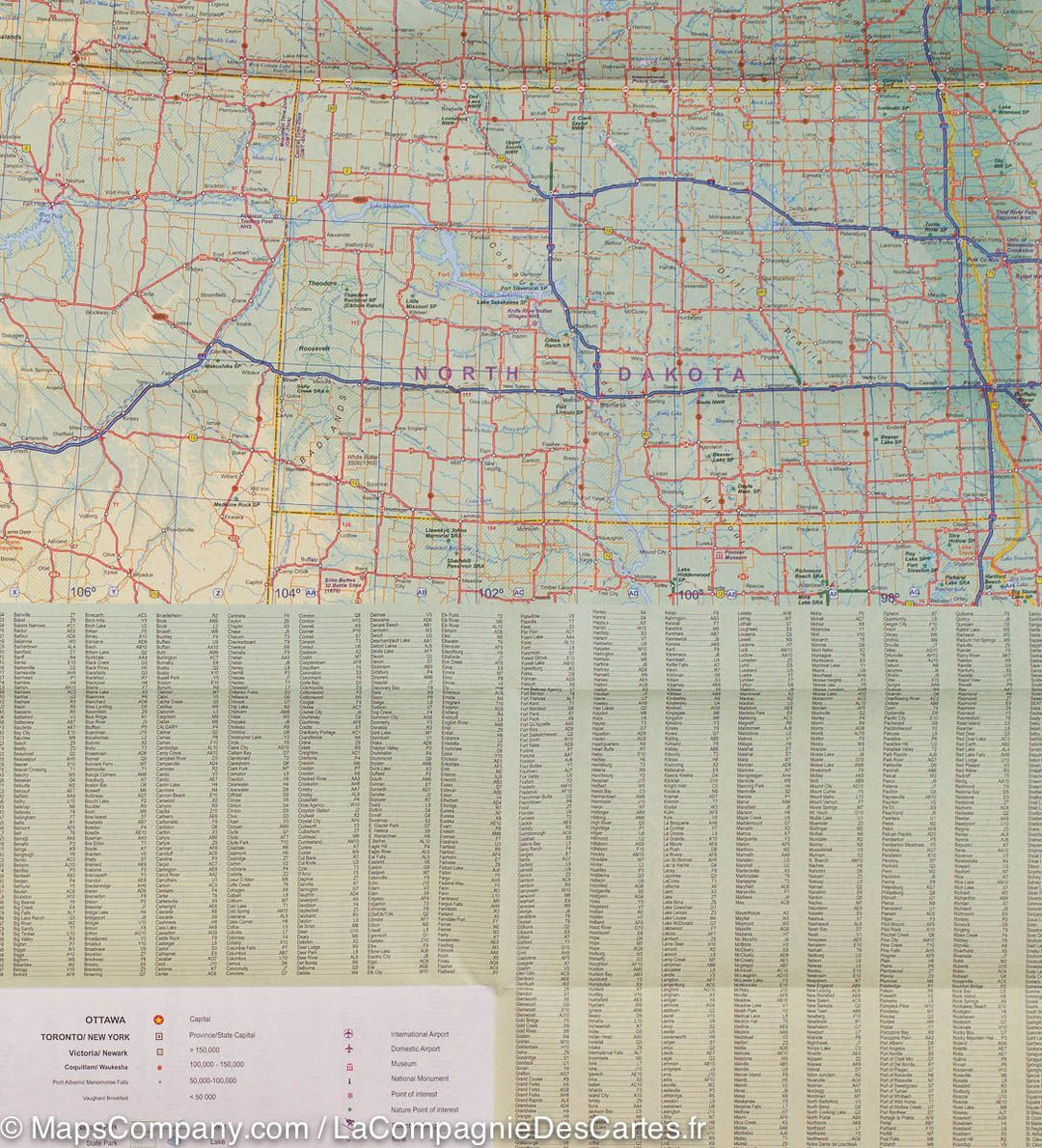 Carte frontalière USA-Canada | ITM carte pliée ITM 