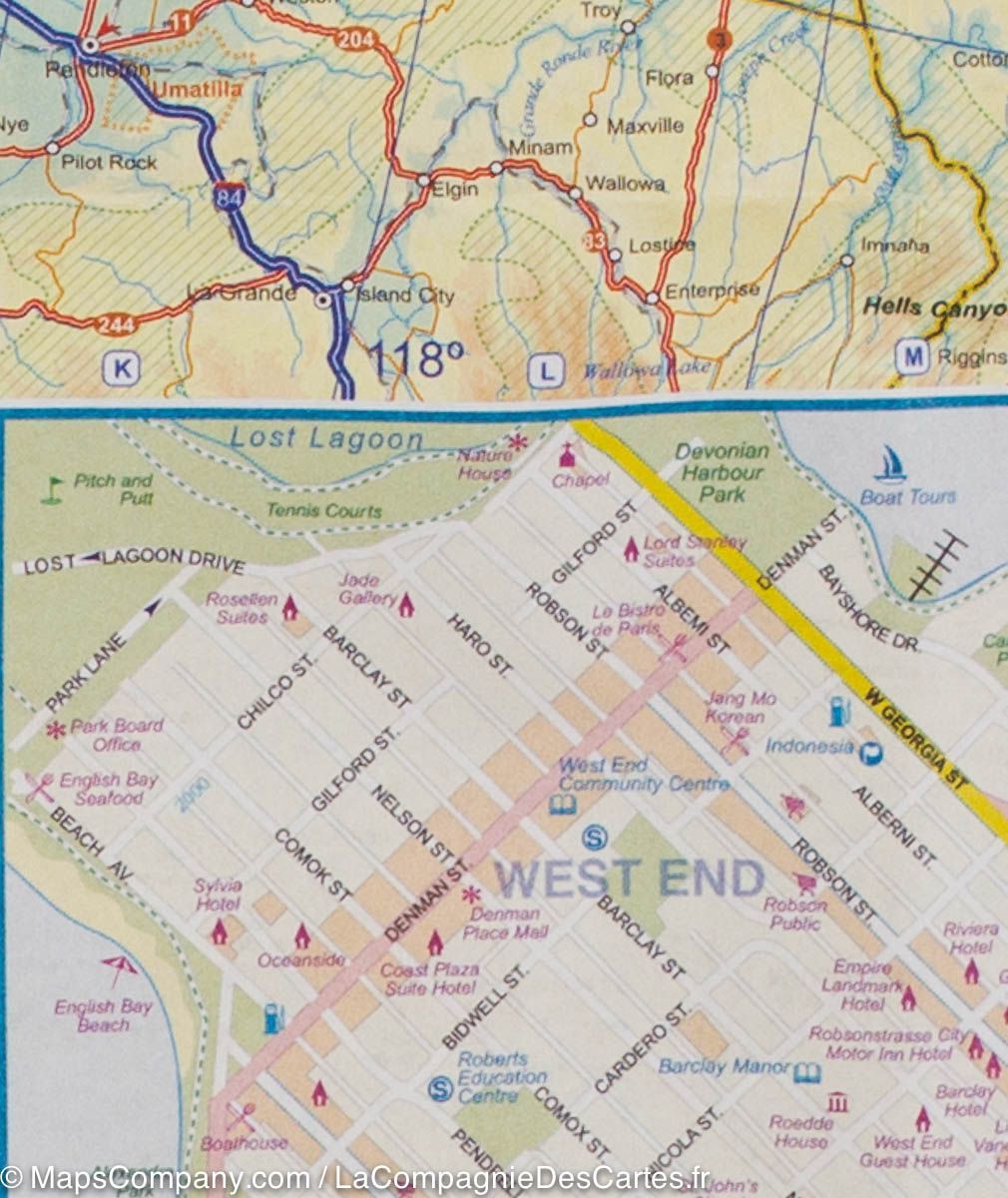 Carte frontalière USA-Canada | ITM carte routière ITM