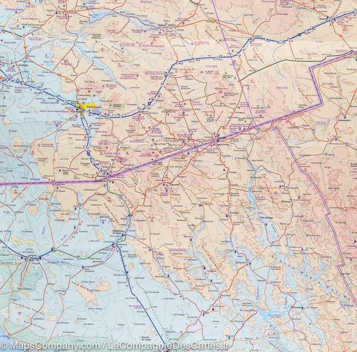 Carte frontalière USA - Mexique | ITM carte pliée ITM 