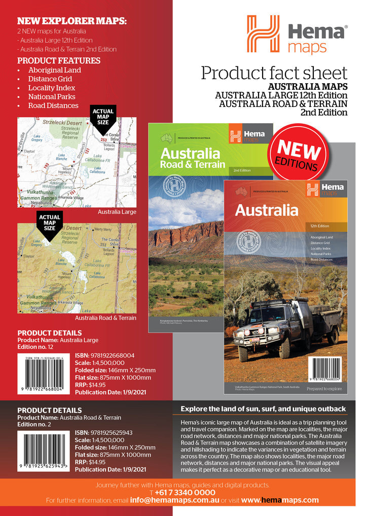 Carte générale - Australie | Hema Maps carte pliée Hema Maps 
