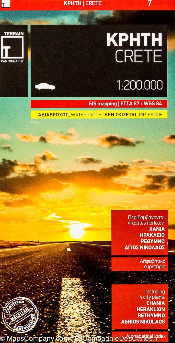 Carte de voyage n° 7 - Crète (Grèce) | Terrain Cartography carte routière Terrain Cartography