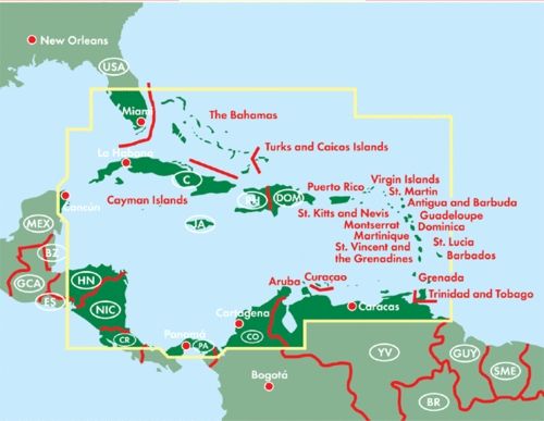 Carte générale - Croisières dans les Caraïbes | Freytag & Berndt carte pliée Freytag & Berndt 