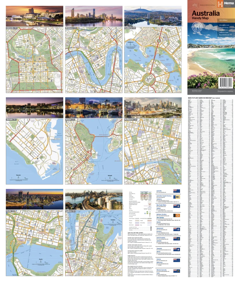 Carte générale de l'Australie (handy) | Hema Maps carte pliée Hema Maps 