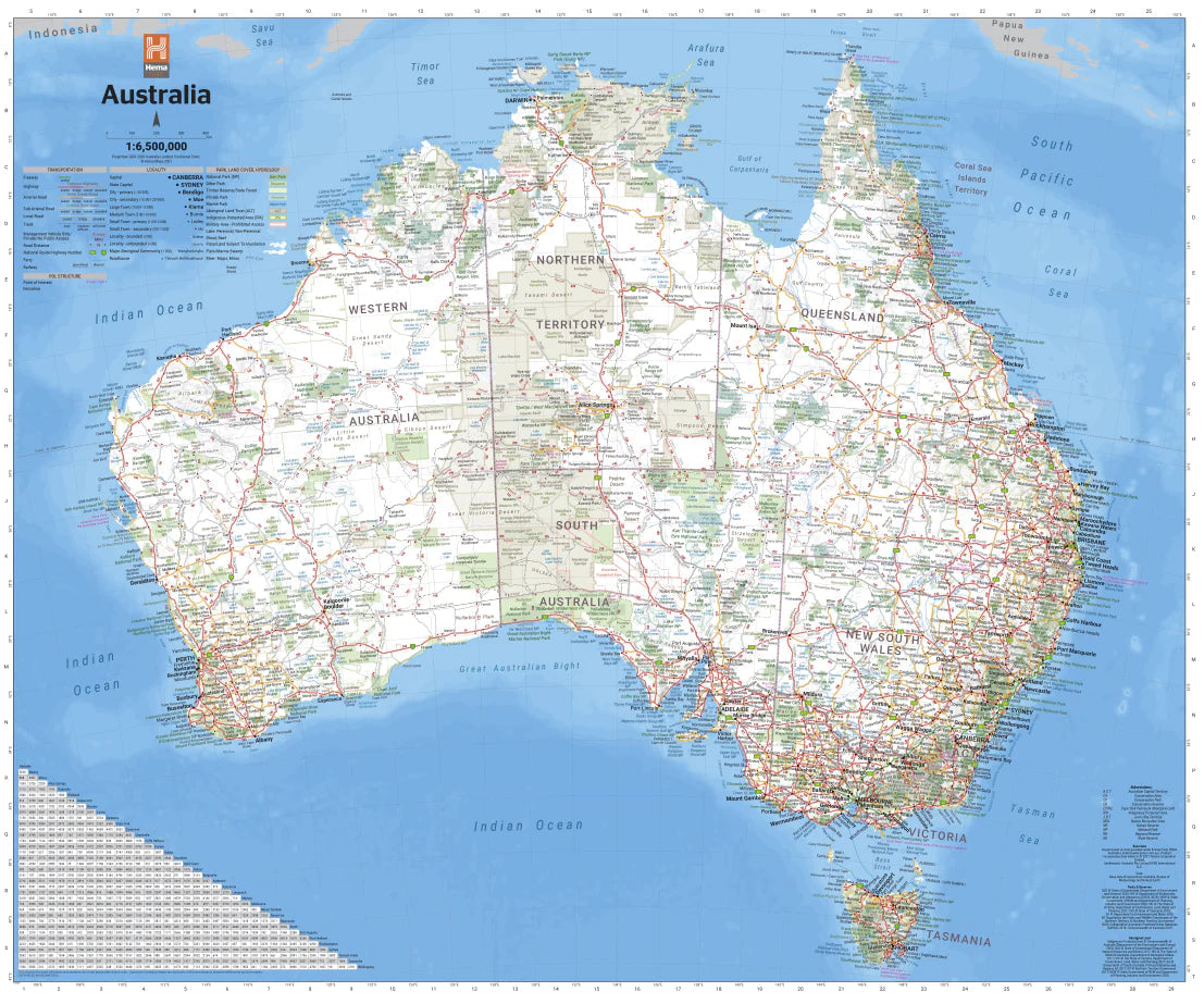 Carte générale de l'Australie (handy) | Hema Maps carte routière Hema Maps