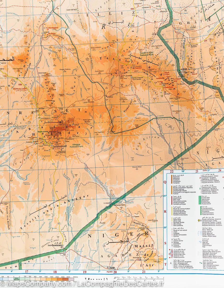 Carte géographique - Algérie, Maroc, Tunisie | Gizi Map carte routière Gizi Map