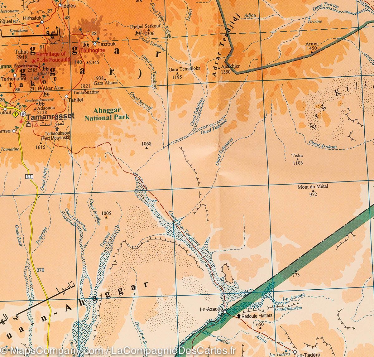 Carte géographique - Algérie, Maroc, Tunisie | Gizi Map carte routière Gizi Map