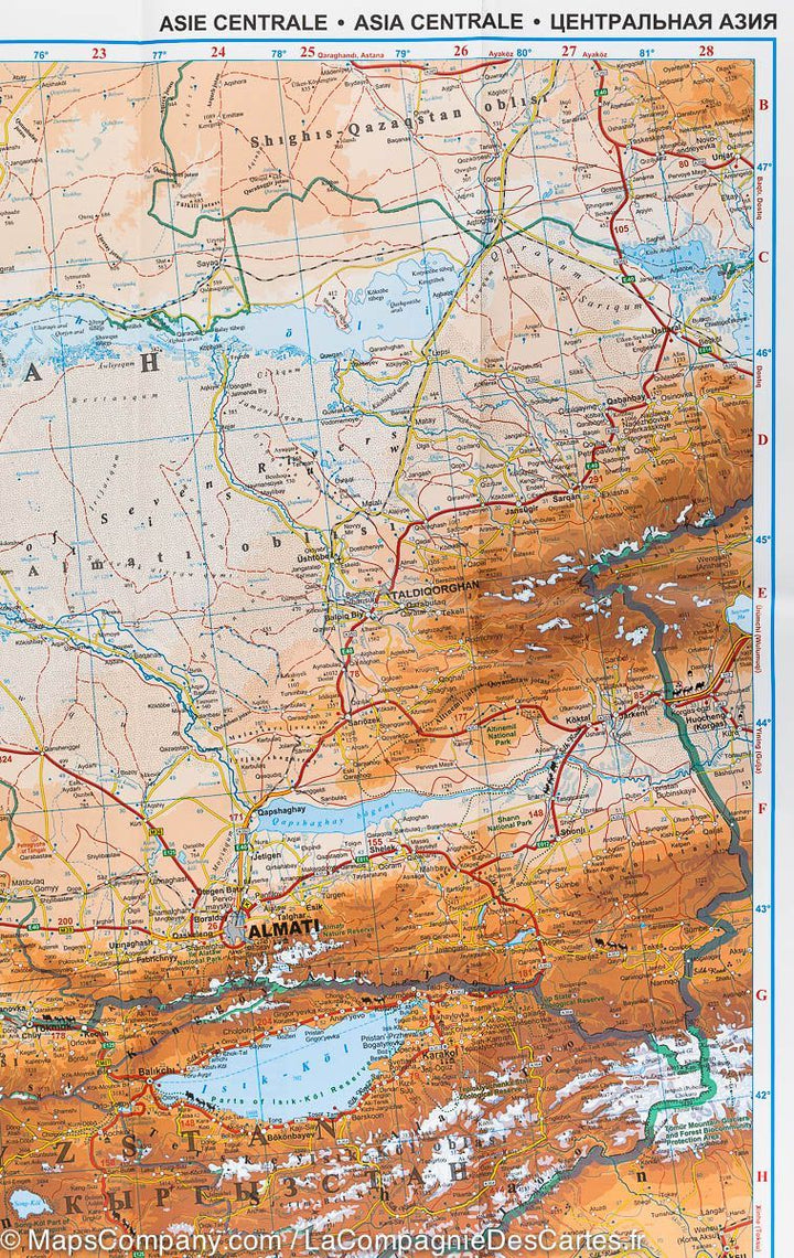 Carte géographique - Asie Centrale | Gizi Map carte pliée Gizi Map 