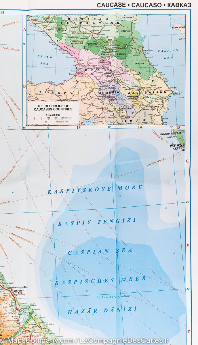 Carte géographique - Caucase | Gizi Map carte routière Gizi Map