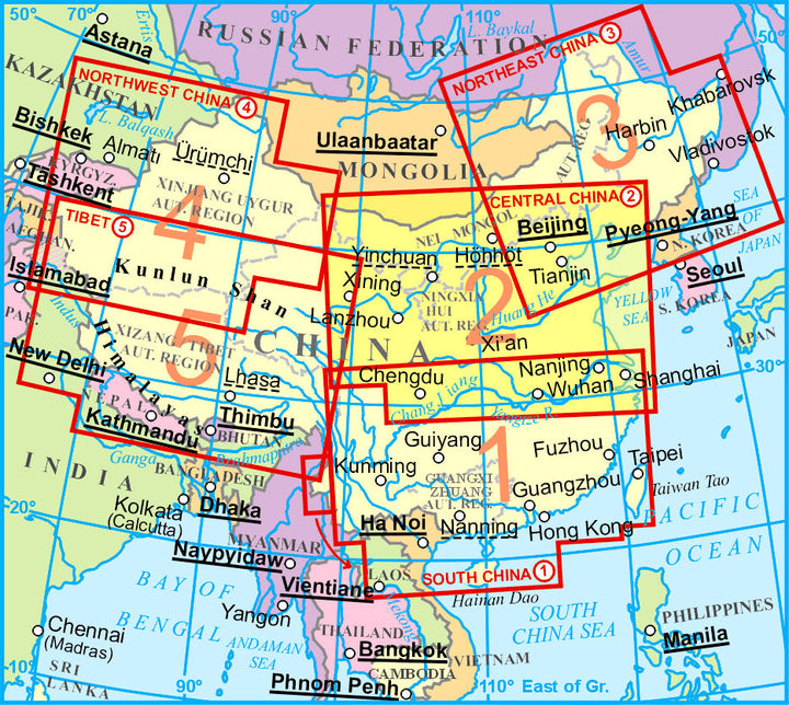 Carte géographique - Chine Centre 2 | Gizi Map carte pliée Gizi Map 