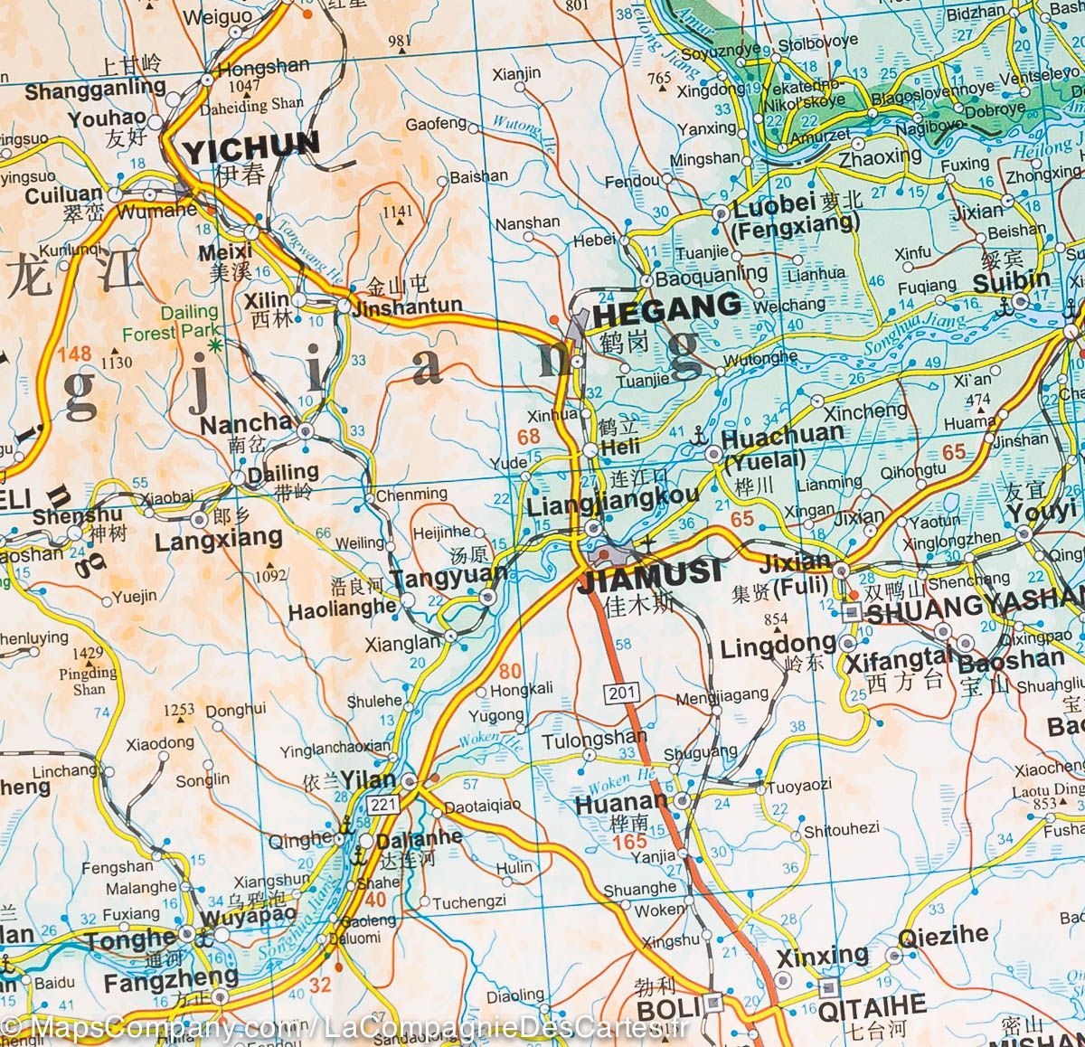 Carte géographique - Chine Nord-est 3 | Gizi Map carte routière Gizi Map