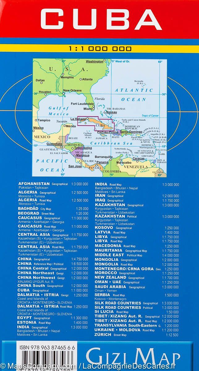 Carte géographique - Cuba | Gizi Map carte routière Gizi Map