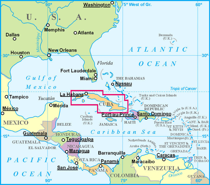 Carte géographique - Cuba | Gizi Map carte pliée Gizi Map 