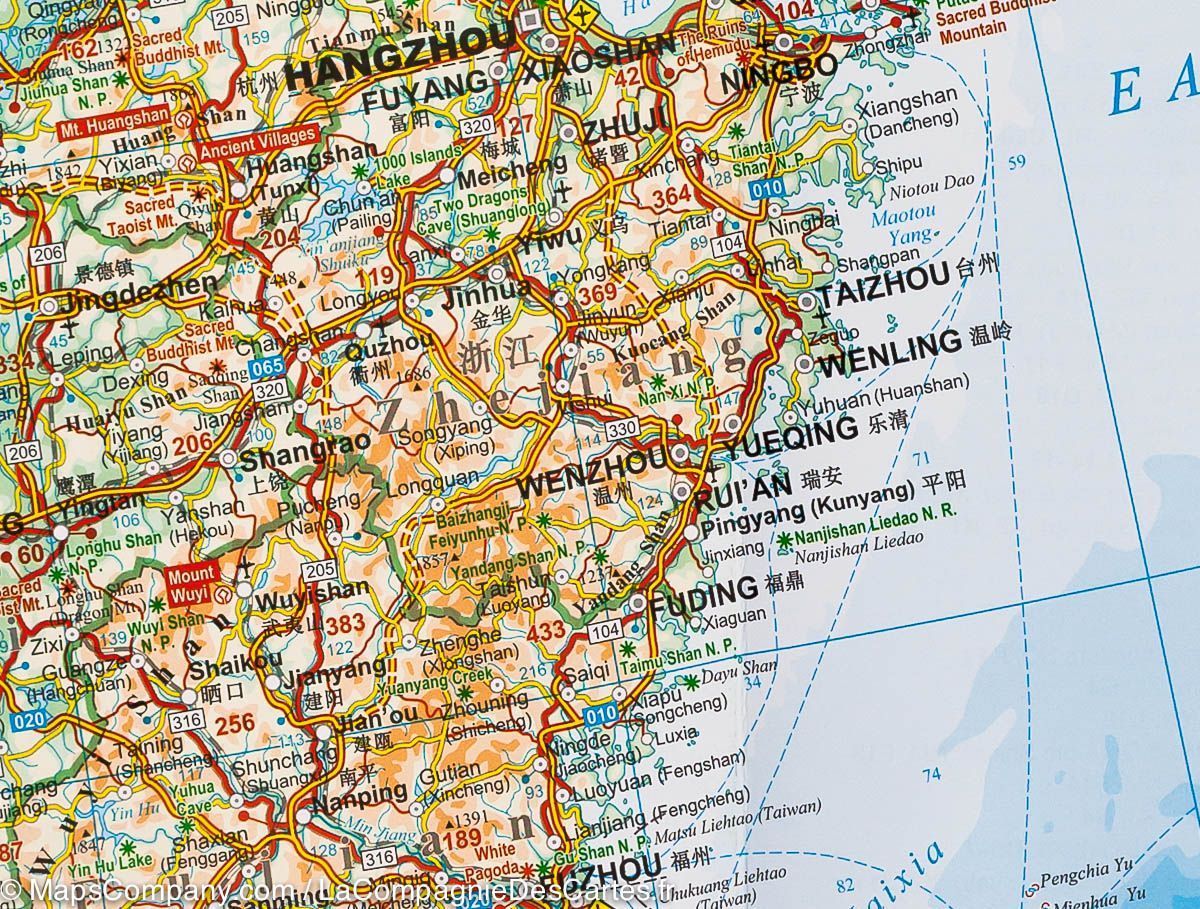 Carte géographique - Chine | Gizi Map carte routière Gizi Map