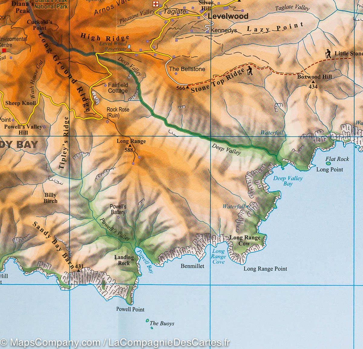 Carte géographique - îles Sainte Hélène, Ascension et Tristan Da Cunha | Gizi Map carte routière Gizi Map