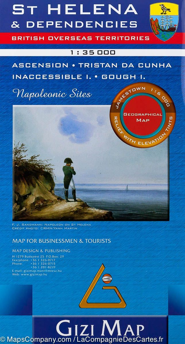 Carte géographique - îles Sainte Hélène, Ascension et Tristan Da Cunha | Gizi Map carte routière Gizi Map