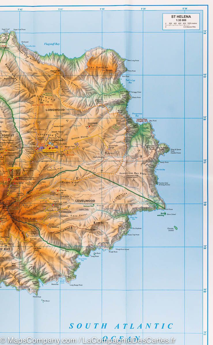 Carte géographique - îles Sainte Hélène, Ascension et Tristan Da Cunha | Gizi Map carte routière Gizi Map